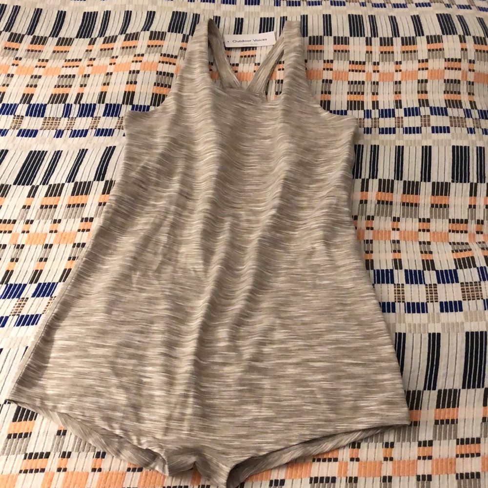 Outdoor Voices, Strata Silverstone Bodysuit, Oatmeal, L